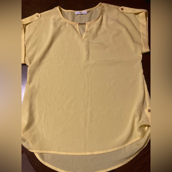 NWOT Ladies Yellow Calvin Klein Blouse - Picture 16 of 16